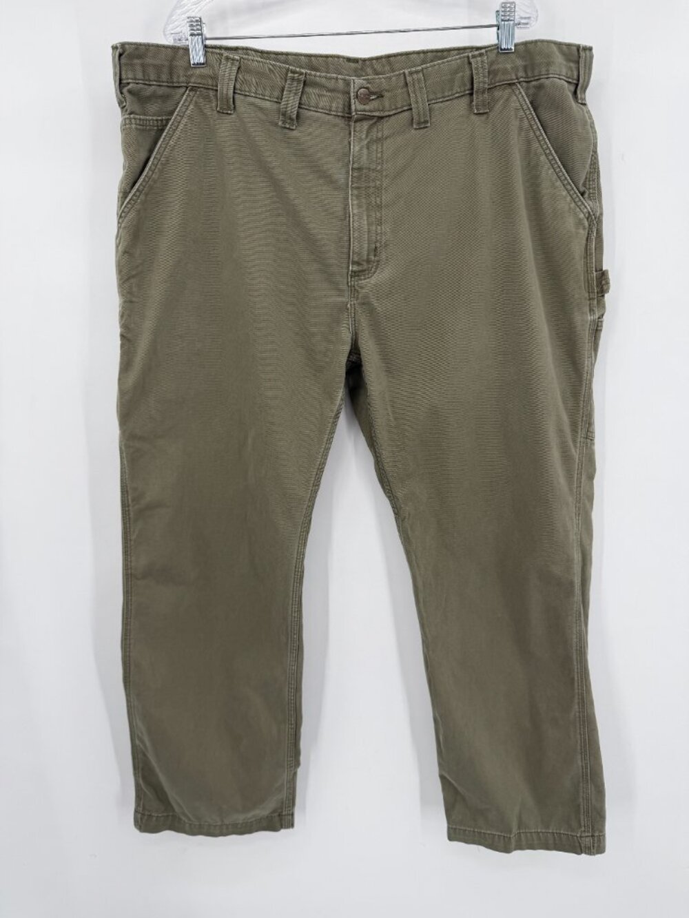 Carhartt Men’s 44x30 B324 Olive Green Carpenter Work Pants Relaxed Fit